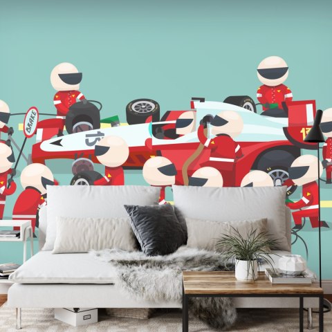 Fototapeta Pit Stop Bolidu F1 Flizelina Zmywalna 368x280 FT-3785-VEML10