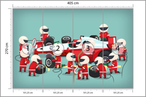 Fototapeta Pit Stop Bolidu F1 Flizelina Zmywalna 405x270 FT-3785-VEML405-270