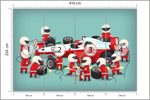 Fototapeta Pit Stop Bolidu F1 Flizelina Zmywalna 416x254 FT-3785-VEMLXXXL