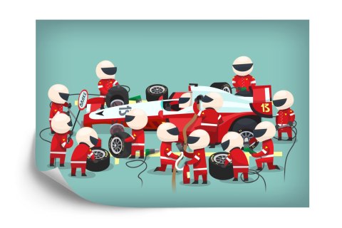 Fototapeta Pit Stop Bolidu F1 Tapeta Samoprzylepna 315x210 FT-3785-SK315-210