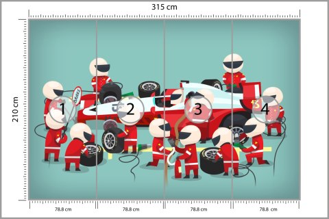 Fototapeta Pit Stop Bolidu F1 Tapeta Samoprzylepna 315x210 FT-3785-SK315-210