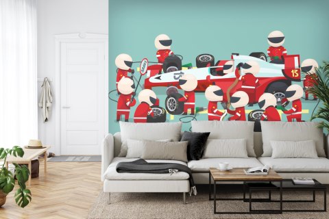 Fototapeta Pit Stop Bolidu F1 Tapeta Samoprzylepna 416x254 FT-3785-SKXXXL