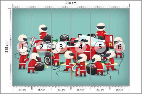 Fototapeta Pit Stop Bolidu F1 Tapeta Samoprzylepna 520x318 FT-3785-SKXXXXXL