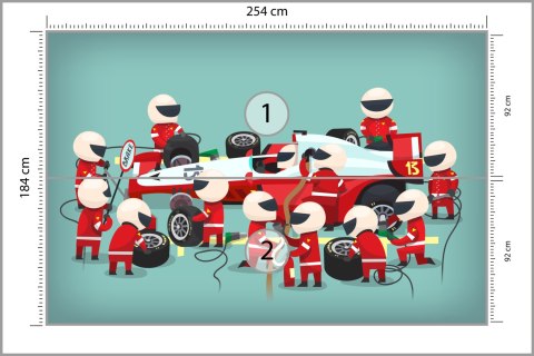 Fototapeta Pit Stop Bolidu F1 Vinyl Strukturalny 254x184 FT-3785-VS4