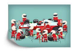 Fototapeta Pit Stop Bolidu F1 Vinyl Strukturalny 300x210 FT-3785-VS300-210