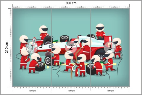 Fototapeta Pit Stop Bolidu F1 Vinyl Strukturalny 300x210 FT-3785-VS300-210