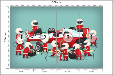 Fototapeta Pit Stop Bolidu F1 Vinyl Strukturalny 368x254 FT-3785-VS8
