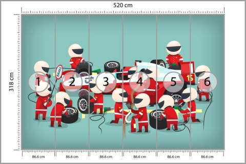 Fototapeta Pit Stop Bolidu F1 Vinyl Strukturalny 520x318 FT-3785-VSXXXXXL