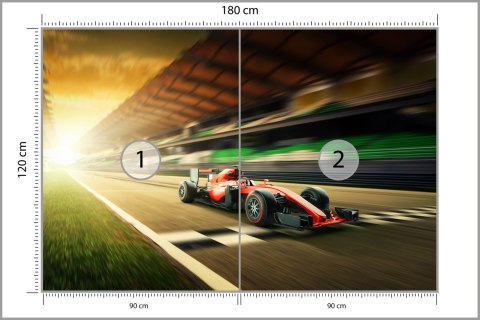 Fototapeta Bolid F1 Na Lini Finiszu Flizelina Zmywalna 180x120 FT-3791-VEML180-120