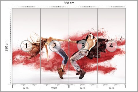 Fototapeta Hip-Hopowa Para Taneczna Flizelina 368x280 FT-3818-V10