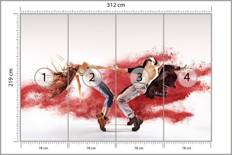 Fototapeta Hip-Hopowa Para Taneczna Vinyl Gładki 312x219 FT-3818-VGXXL