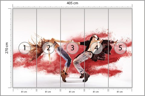 Fototapeta Hip-Hopowa Para Taneczna Vinyl Gładki 405x270 FT-3818-VG405-270