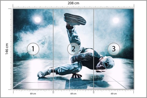 Fototapeta Tancerz Breakdance Podczas Występu Vinyl Strukturalny 208x146 FT-3822-VSXL