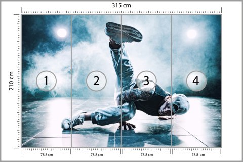 Fototapeta Tancerz Breakdance Podczas Występu Vinyl Strukturalny 315x210 FT-3822-VS315-210