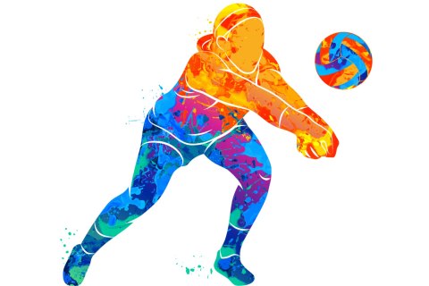 Fototapeta Siatkarka Malowana Akwarelą Vinyl Strukturalny 368x280 FT-3243-VS10