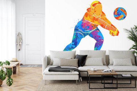 Fototapeta Siatkarka Malowana Akwarelą Vinyl Strukturalny 368x280 FT-3243-VS10