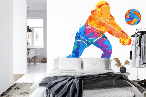 Fototapeta Siatkarka Malowana Akwarelą Vinyl Strukturalny 368x280 FT-3243-VS10