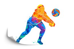 Fototapeta Siatkarka Malowana Akwarelą Vinyl Gładki 520x318 FT-3243-VGXXXXXL