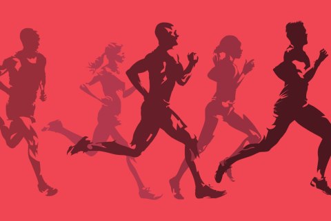 Fototapeta Abstrakcyjni Sportowcy Podczas Biegu Tapeta Samoprzylepna 180x120 FT-3656-SK180-120