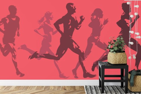 Fototapeta Abstrakcyjni Sportowcy Podczas Biegu Tapeta Samoprzylepna 180x120 FT-3656-SK180-120