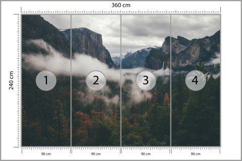 Fototapeta Las We Mgle Tapeta Samoprzylepna 360x240 FT-11-SK360-240