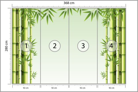 Fototapeta Malowany Bambusowy Las Vinyl Strukturalny 368x280 FT-2480-VS10