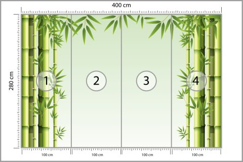 Fototapeta Malowany Bambusowy Las Vinyl Strukturalny 400x280 FT-2480-VS400-280