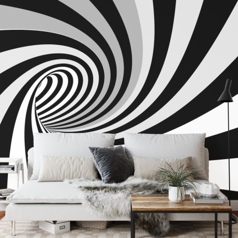 Fototapeta 3D Tunel-Czarno-Biała Vinyl Strukturalny 368x254 FT-29-VS8