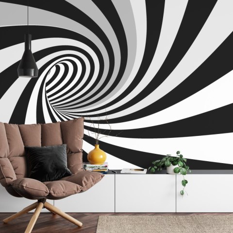 Fototapeta 3D Tunel-Czarno-Biała Vinyl Strukturalny 368x254 FT-29-VS8