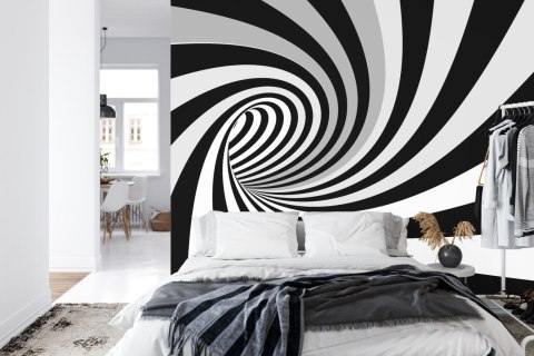 Fototapeta 3D Tunel-Czarno-Biała Vinyl Strukturalny 368x254 FT-29-VS8