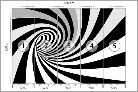 Fototapeta 3D Tunel-Czarno-Biała Vinyl Strukturalny 460x300 FT-29-VS12