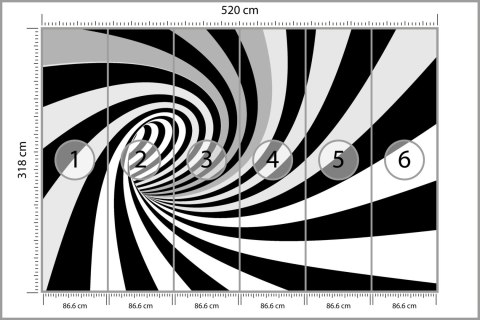 Fototapeta 3D Tunel-Czarno-Biała Vinyl Strukturalny 520x318 FT-29-VSXXXXXL