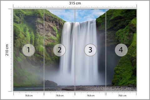 Fototapeta Wodospad Skógafoss Vinyl Strukturalny 315x210 FT-559-VS315-210