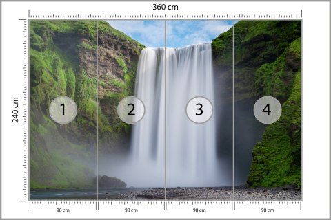 Fototapeta Wodospad Skógafoss Vinyl Strukturalny 360x240 FT-559-VS360-240