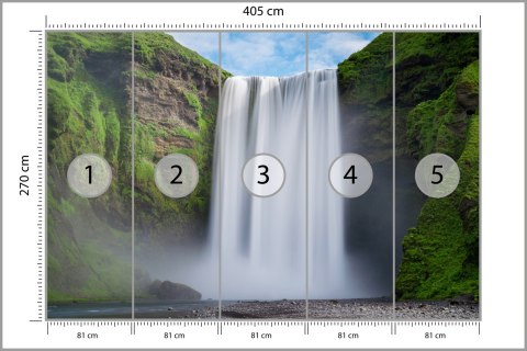 Fototapeta Wodospad Skógafoss Vinyl Strukturalny 405x270 FT-559-VS405-270