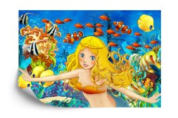 Fototapeta Dla Dzieci-Syrenka I Ryby Vinyl Strukturalny 405x270 FT-1140-VS405-270