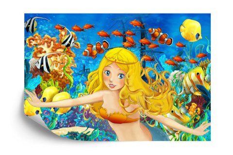 Fototapeta Dla Dzieci-Syrenka I Ryby Vinyl Strukturalny 405x270 FT-1140-VS405-270