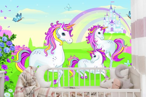 Fototapeta Bajkowe Jednorożce I Zamek Flizelina Zmywalna 405x270 FT-2324-VEML405-270