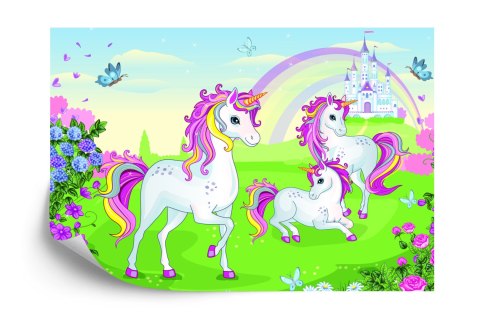 Fototapeta Bajkowe Jednorożce I Zamek Flizelina Zmywalna 520x318 FT-2324-VEMLXXXXXL