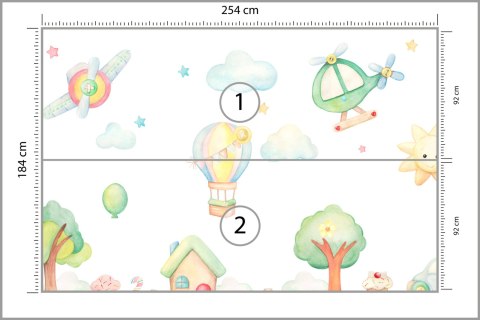 Fototapeta Akwarelowe Miasteczko Flizelina 254x184 FT-2370-V4