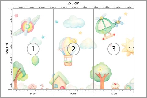 Fototapeta Akwarelowe Miasteczko Flizelina 270x180 FT-2370-VE270-180