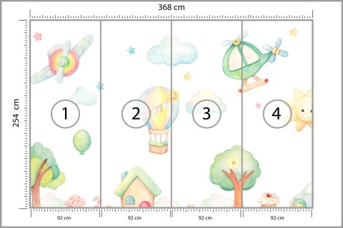 Fototapeta Akwarelowe Miasteczko Flizelina 368x254 FT-2370-V8
