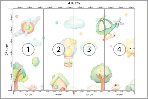 Fototapeta Akwarelowe Miasteczko Flizelina 416x254 FT-2370-VEXXXL