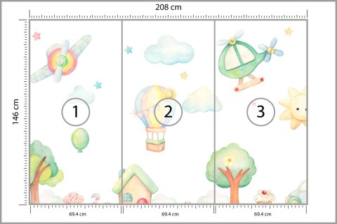 Fototapeta Akwarelowe Miasteczko Tapeta Samoprzylepna 208x146 FT-2370-SKXL