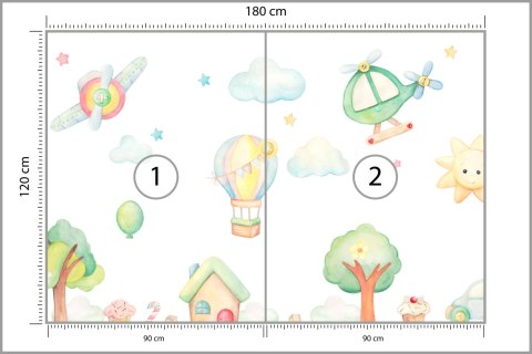 Fototapeta Akwarelowe Miasteczko Vinyl Gładki 180x120 FT-2370-VG180-120