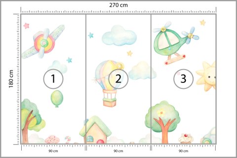 Fototapeta Akwarelowe Miasteczko Flizelina Zmywalna 270x180 FT-2370-VEML270-180