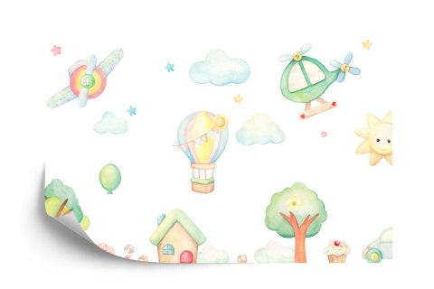 Fototapeta Akwarelowe Miasteczko Flizelina Zmywalna 312x219 FT-2370-VEMLXXL