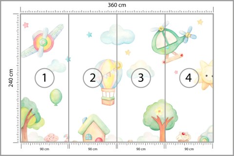 Fototapeta Akwarelowe Miasteczko Flizelina Zmywalna 360x240 FT-2370-VEML360-240