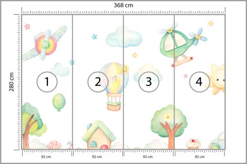 Fototapeta Akwarelowe Miasteczko Flizelina Zmywalna 368x280 FT-2370-VEML10