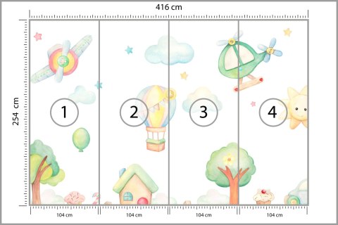Fototapeta Akwarelowe Miasteczko Flizelina Zmywalna 416x254 FT-2370-VEMLXXXL